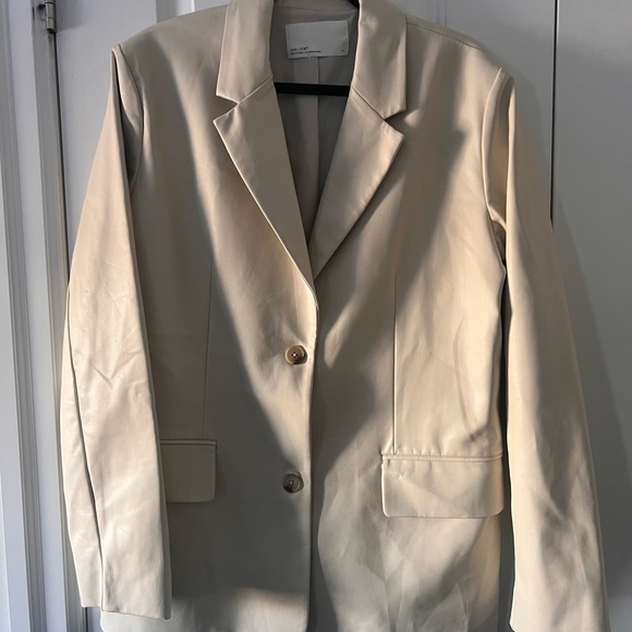 Oak + Fort Vegan Leather Blazer NWOT - Picture 2 of 5